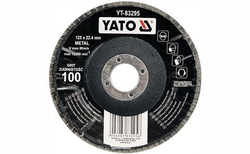 Kotouč lamelový korundový 125 x 22,2 mm vypouklý brusný P100 - YT-83295