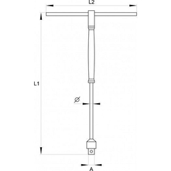 Adaptér 1/2" (12,7 mm) typ "T" s rukojetí