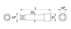 Prodlužovací přípravek 76 mm,  3/8"- YT-3843