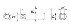Výkyvný prodlužovací přípravek 254 mm, 3/8"  - YT-3849