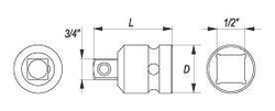 Redukce - 1/2" x 3/4" - YT-1067