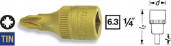 Vnější KŘÍŽOVÝ nástrčný klíč 1/4" PZ3 Hazet 8507-PZ3 - HA037384