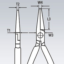 Montážní rovné ploché kleště 200 mm Knipex - 2801200