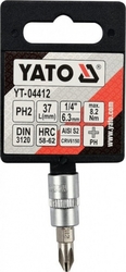 Hlavice s bitem KŘÍŽOVÁ 1/4" PH2 Yato - YT-04412