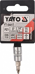 Hlavice s bitem KŘÍŽOVÁ 1/4" PZ1 Yato - YT-04417