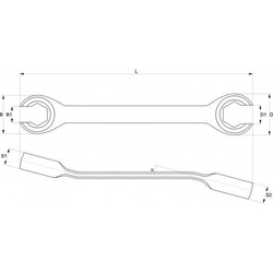Oboustranný prstencový polootevřený klíč 13 x 14 mm - YT-0137
