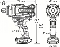 Aku rázový utahovák 2100 Nm, 3/4", Hazet 9513-2100