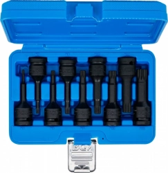 Sada vnějších rázových nástrčných klíčů 1/2" XZN, M4-M16, 9 ks - B5482