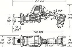 Aku pila ocaska, dlouhý zdvih, 18 V, Hazet 9534-10 - HA265077
