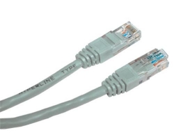 Patch kabel UTP cat 5e, 1m - šedý