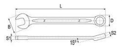 Klíč očkoplochý CrV, 23 mm, délka 280 mm - YT-0352