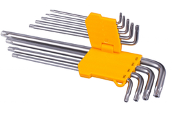 Sada prodloužených TORX klíčů s otvorem 9 ks - HT260910