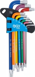 Sada Torx šroubováků, zahnuté, barevné, 9 ks - B74458