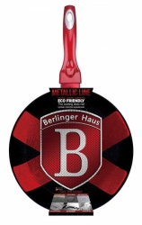 Pánev Berlingerhaus BH-1252  Metallic Line červená s mramorovým povrchem 24 cm červená